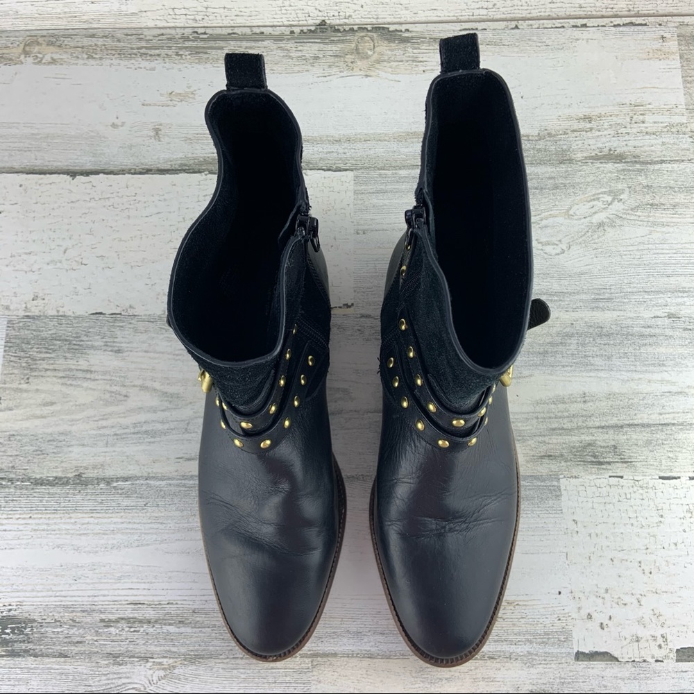COACH Lilliana Black Leather Ankle Boots Size 6.5B - Picture 2 of 9